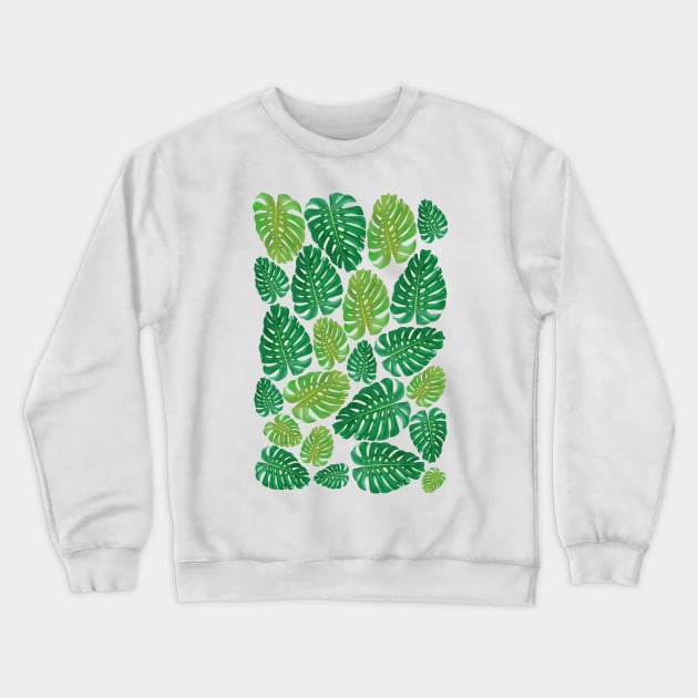 Monstera leafs pattern design Crewneck Sweatshirt by Dezigner007